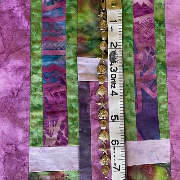 VINTAGE 14K YELLOW GOLD STARFISH, SHELL, AND SAND DOLLAR BRACELET 7” FINAL 🩷 - Picture 12 of 17